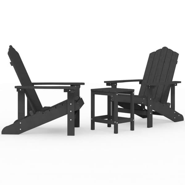 Maison Exclusive - Adirondack trädgårdsstolar med PEHD bord i anthracite
