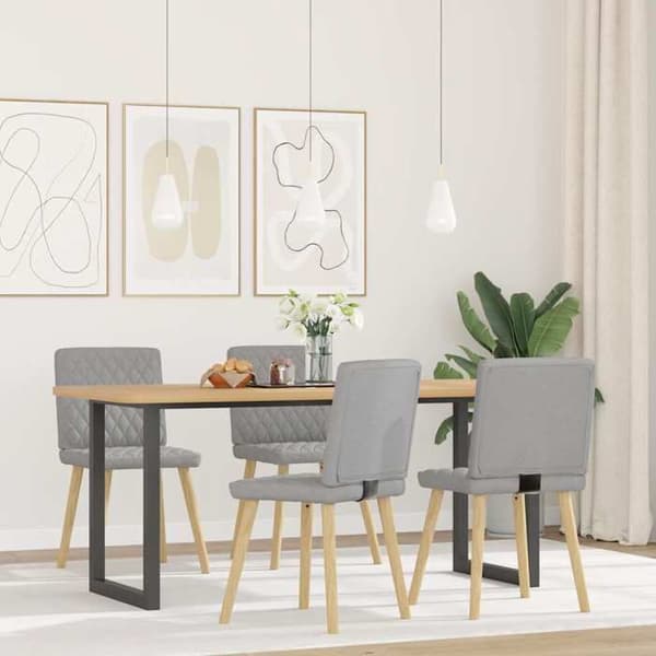 Maison Exclusive - Spisestole sæt af 4 grå sky stof Molngrå