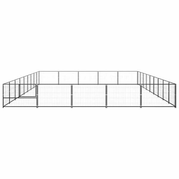 Chenil - Eksklusivt Hus - Sort - Robust Stål - 900 x 500 x 70 cm Svart