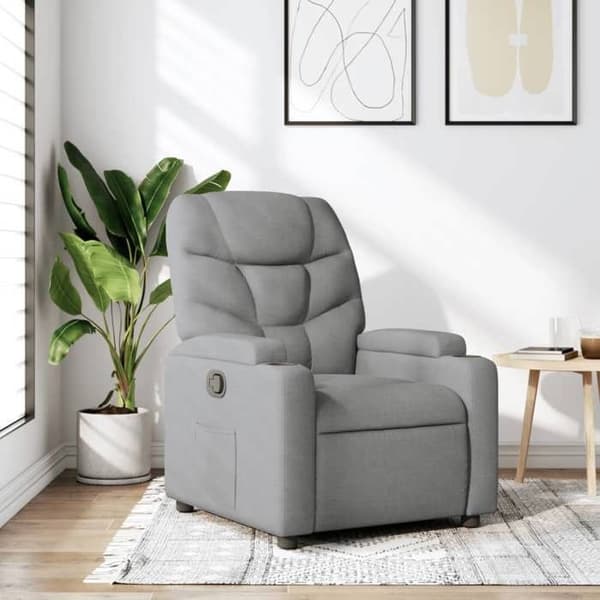 Maison Exclusive - Lätt grå recliner i tyg Ljusgrått