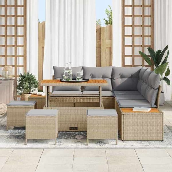 Maison Exclusive - 9-delt havemøbel sæt 8-sæders Beige beige