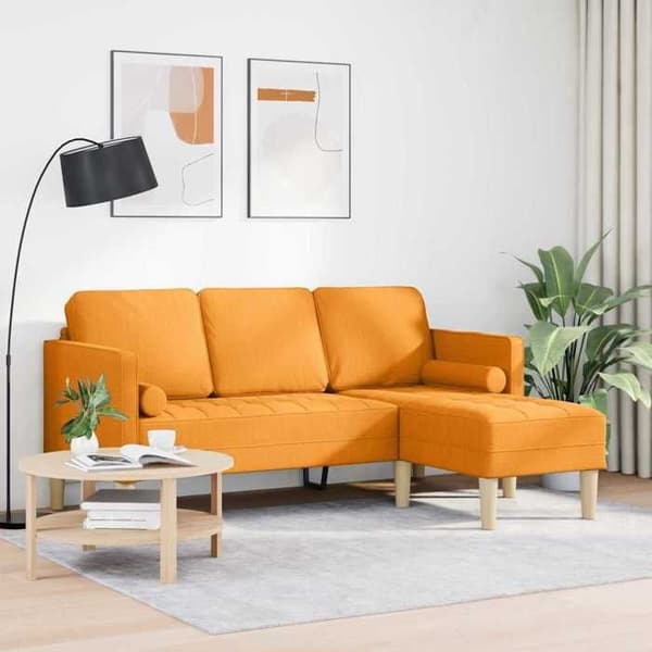 Maison Exclusive - Soffgrupp med mörkgula kuddar i polyester