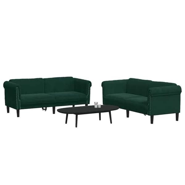 Maison Exclusive - 3-delad soffa i mörkgrön sammet Mörkgrön