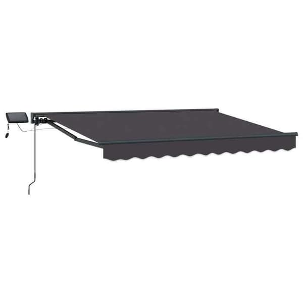 Maison Exclusive - Manuell markisram med LED-lampor Antracit 2,5 x 2 m