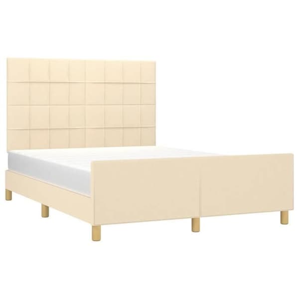 Maison Exclusive - Sengestel uden madras creme 140x190 cm stof