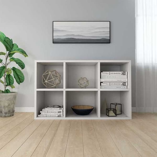 Bibliotek - EKSKLUSIV HUS - 66 x 30 x 98 cm - Hvid - Ingeniørtræ - 6 rum konvertibel buffet Vit