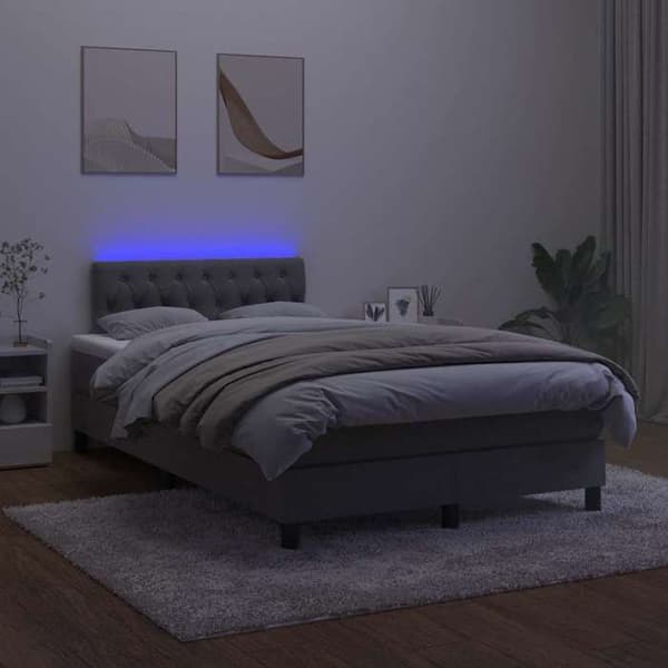 Maison Exclusive - Lamelsiftnet seng med mørkegrå LED-madras 120x190 cm