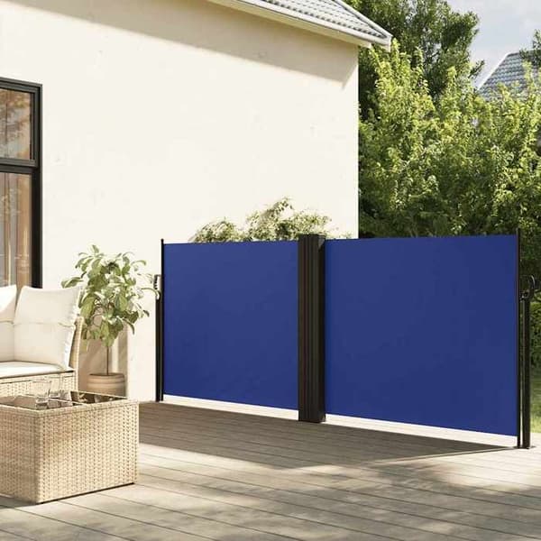 Maison Exclusive - Fällbart sidotak blått 120x600 cm