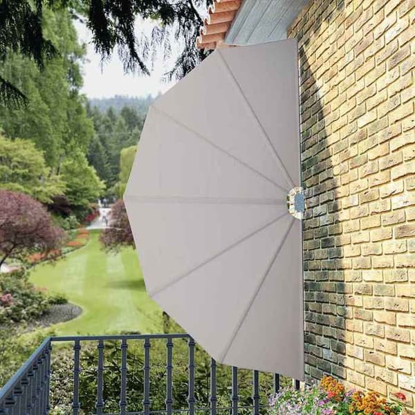 Maison Exclusive - Fällbart sidotak för terrass Creme 160 cm