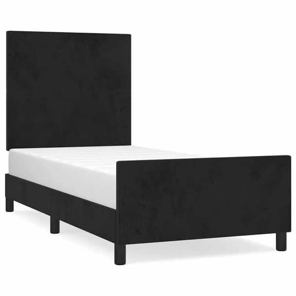 Maison Exclusive - Sengestel uden madras sort 100x200 cm velour