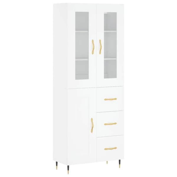 Maison Exclusive - Buffé hög Vit 69,5x34x180 cm Ingenjörsträ