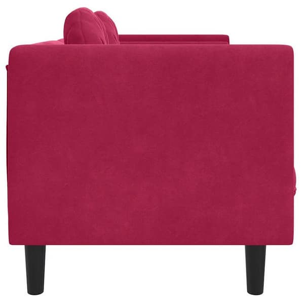 Maison Exclusive - Soffa med kuddar 2 platser röd vinröd sammet Röd Bordeaux
