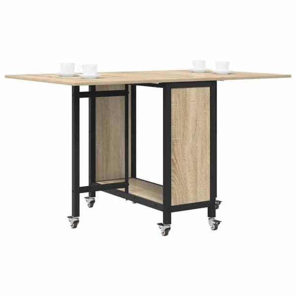 Maison Exclusive - Fällbord med hjul 130 x 80 x 76,5 cm