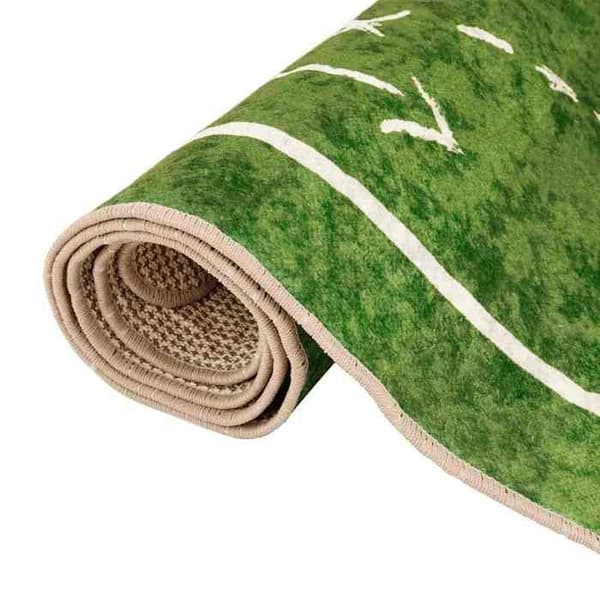 Barnmatta - Fotbollsplan - 160 x 230 cm - Polyester sammet - Maskintvätt 30°C grön