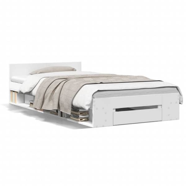 Maison Exclusive - Sengestel med skuffe uden madras hvid 100x200 cm Vit