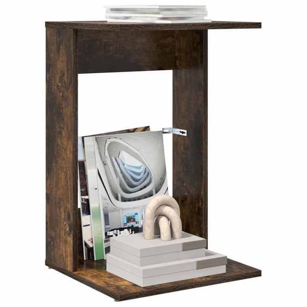 Sidebord - MAISON EXCLUSIVE - Røget eg - Ingeniørtræ - Rektangulær - 40x38x62,5 cm Rökt ek