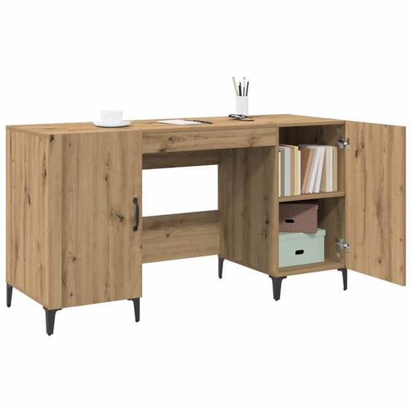 Maison Exclusive - Håndlavet egetræskontor 140 x 50 x 75 cm Ingeniørtræ Ek
