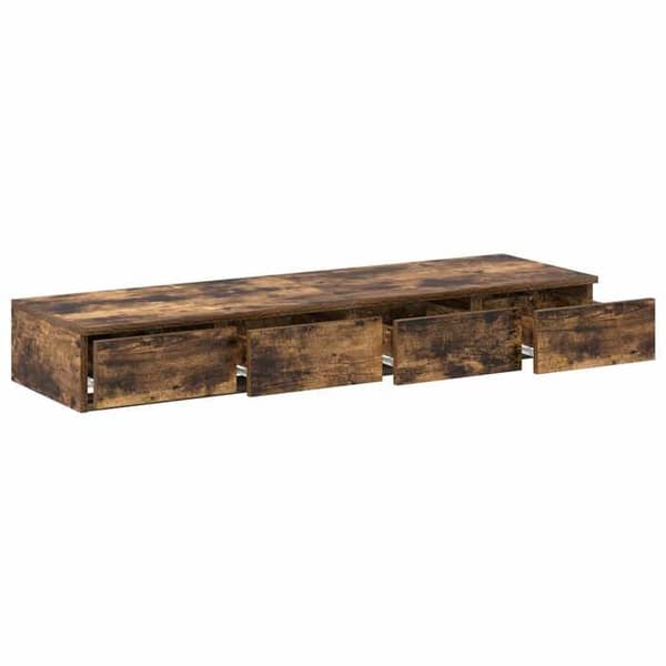 Sengekufferter - EKSKLUSIV HUS - Røget eg - 120 x 36,5 x 16,5 cm - Spånplader - Berøringsåbning Rökt ek