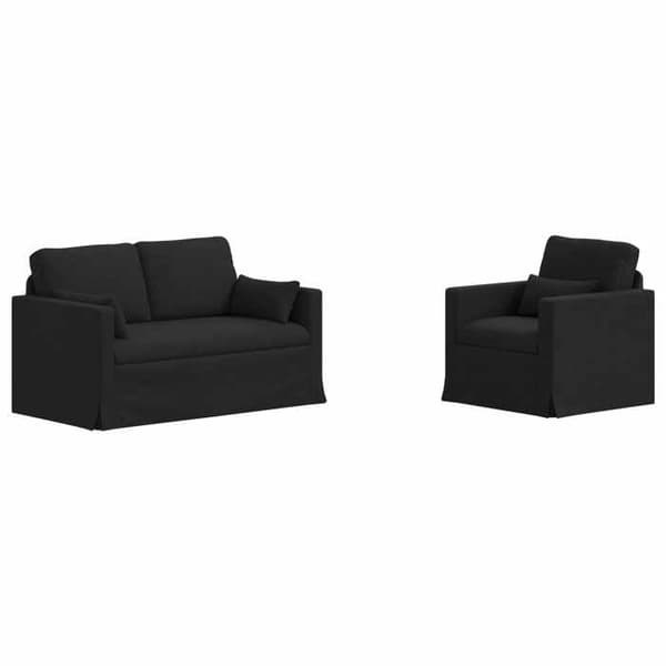 Maison Exclusive - 2-delars soffgrupp i svart tyg