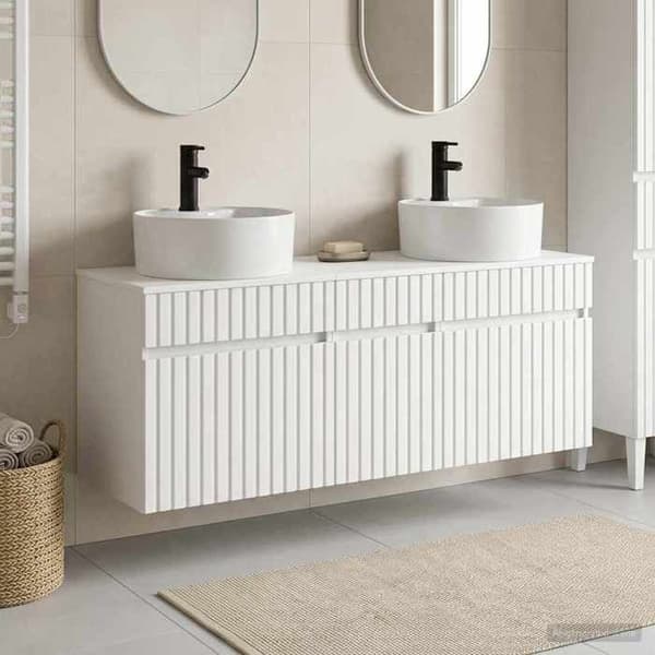 Maison Exclusive - 3-delars badrumsskåpset Vit Vit