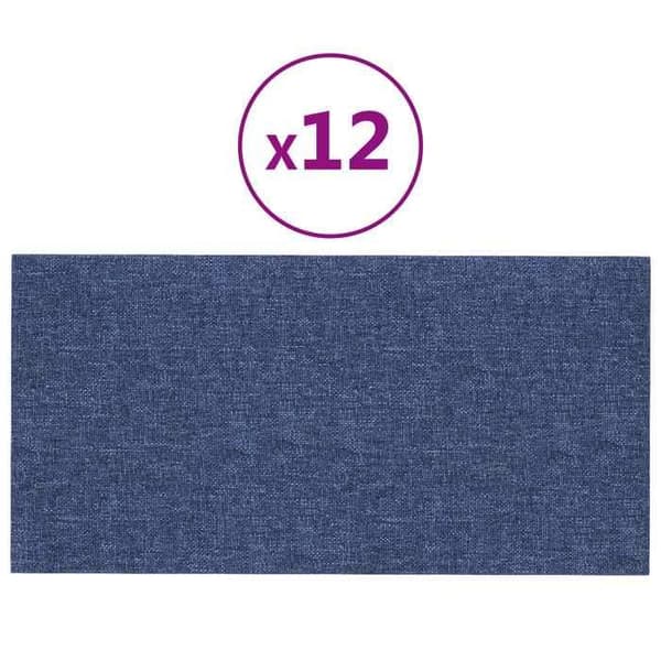 Maison Exclusive - Väggmonterad sänggavel 12 pc 60 x 30 cm Blå tyg