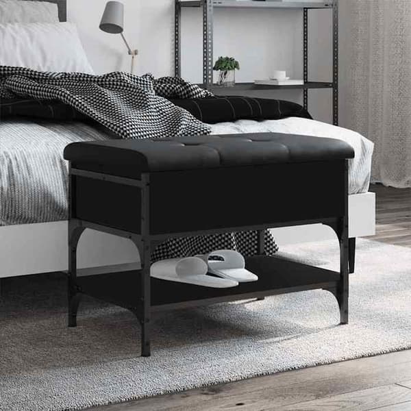 Maison Exclusive - Sort skohylde 62x42x45 cm i ingeniørtræ