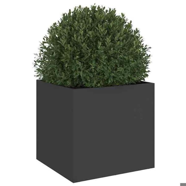 Jardinière - MAISON EXCLUSIVE - 42x40x39 cm - Koldvalset stål - Sort - Rektangulær Svart