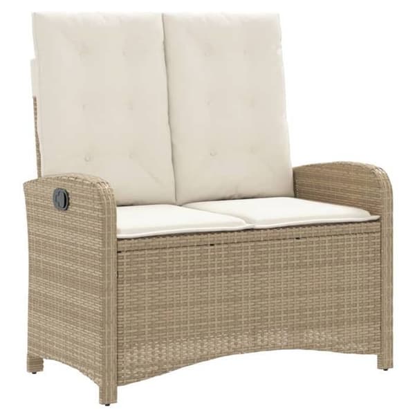 Maison Exclusive - Puutarhakalustesarja tyynyillä 4 kpl beige punottu muovi