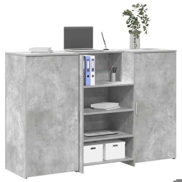 Maison Exclusive - Grå betong receptionsdisk 155x50x103,5cm ingenjörsträ