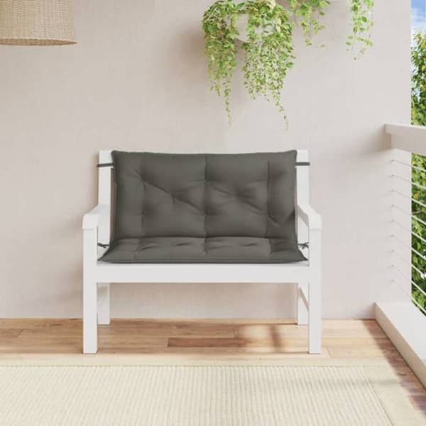 Maison Exclusive - Bänkdynor för trädgård, set om 2, mörkgrå blandad tyg