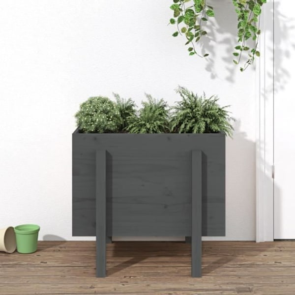 Maison Grey plantekasse 62x50x57 cm massivt fyrretræ Grå