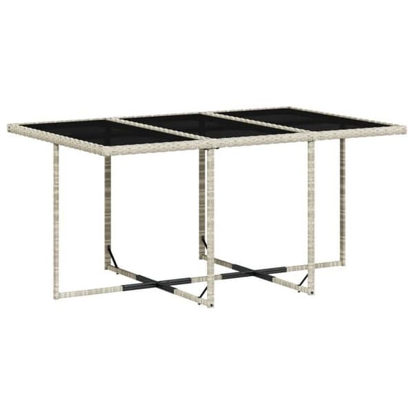 Maison Exclusive - Trädgårdsset med matbord och kuddar 7 delar ljusgrå rotting