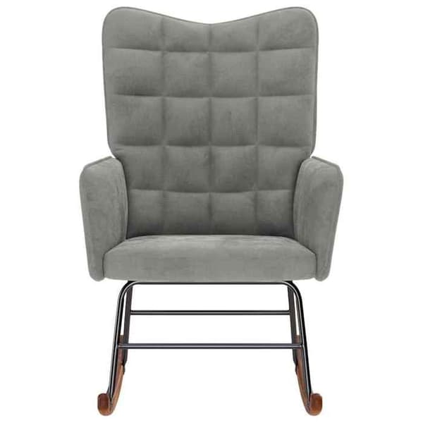 Maison Exclusive - Lys grå velour gyngestol