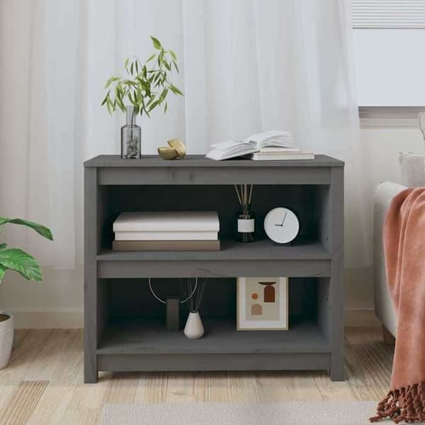 Maison Exclusive - Harmaa Kirjasto 80x35x68 cm Massiivipuu Grå