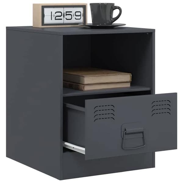 Maison Exclusive - Sängbord 2 st antracit 34,5x39x44 cm stål