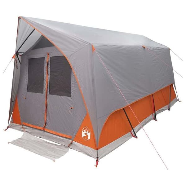 Maison Exclusive - Tunnel telt 8 personer Grå og orange Polyester og Stål
