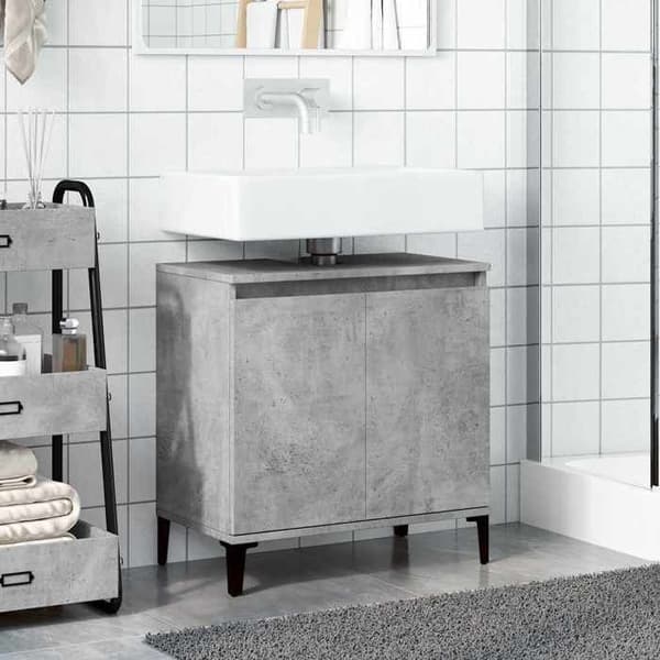 Maison Exclusive - Vaskeskab grå beton 58x33x60 cm ingeniørtræ