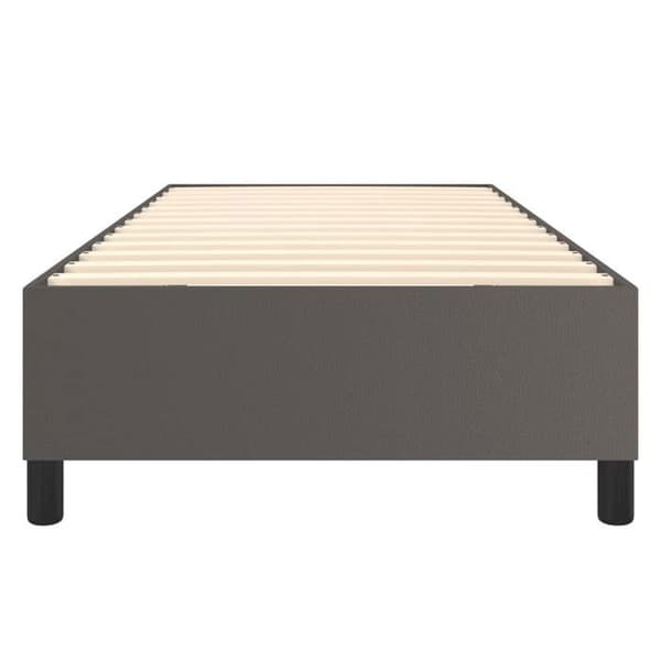 Maison Exclusive - Sengebund med grå lameller 80x200 cm i kunstlæder Grå