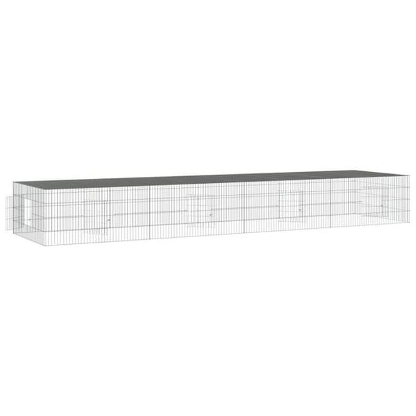 Maison Exclusive - Kaninbur 4 paneler 433x109x54 cm Galvaniserat stål silver-