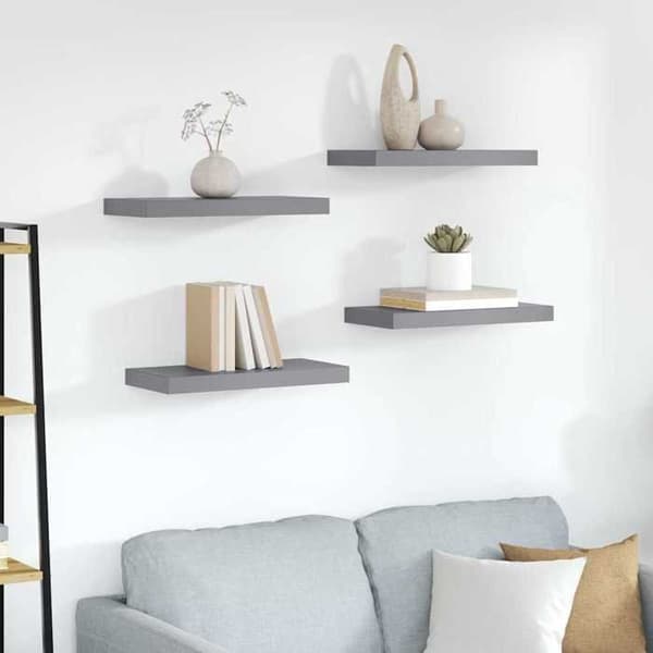 Maison Exclusive - Flydende væghylder 4 stk grå 50x23,5x3,8 cm MDF
