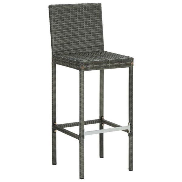 Maison Exclusive - Barstolar för trädgård och kuddar, set om 4, flätad resin