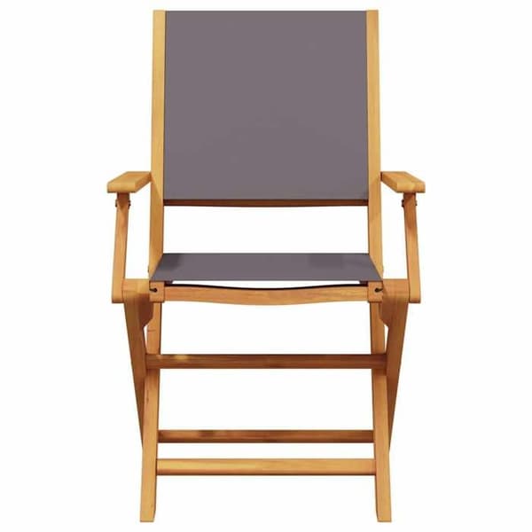 Maison Exclusive - Fällbara stolar 2 stycken Antracit Massivt akaciaträ och tyg