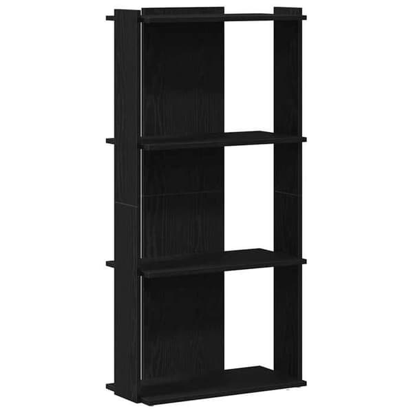 Maison Exclusive - Bibliotek i 3 niveauer sort 60x30x120 cm ingeniørtræ