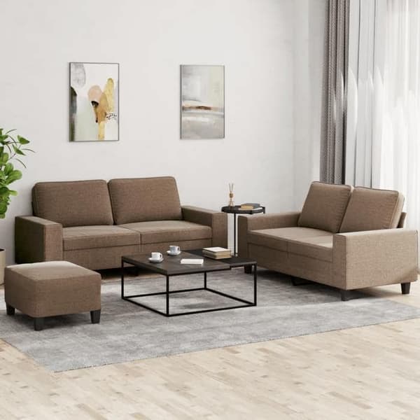 Maison Exclusive - Sæt af 3 brune stofsofaer