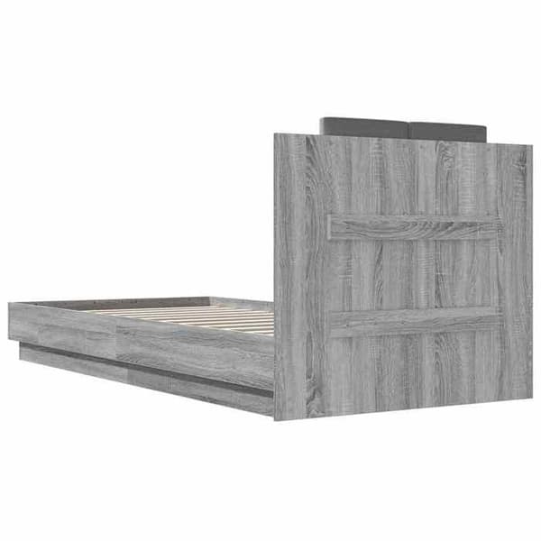 Maison Exclusive - Sengestel med hovedgærde Sonoma grå 80 x 200 cm Sonoma grå