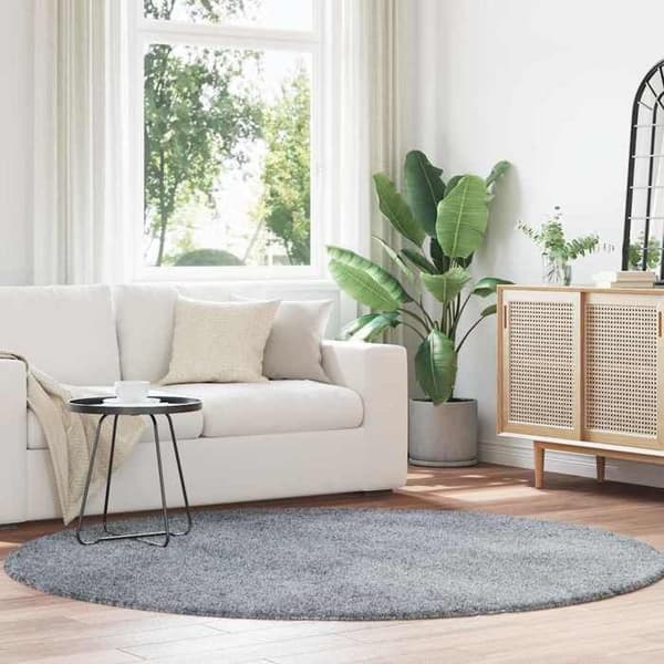 Matto - MAISON EXCLUSIVE - NAVARRA - Shaggy 200x200 cm - Vaaleanharmaa - Liukumaton polyesteri ljusgrått