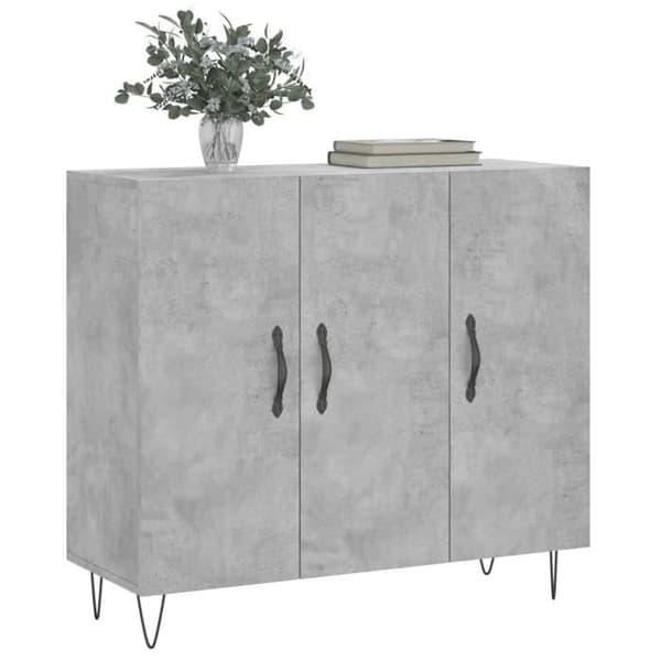 Maison Exclusive - Betonggrå buffé 90x34x80 cm ingenjörsträ