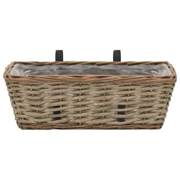 Maison Exclusive - Balkonglåda 2 st Rör med PE-foder 40 cm kastanj