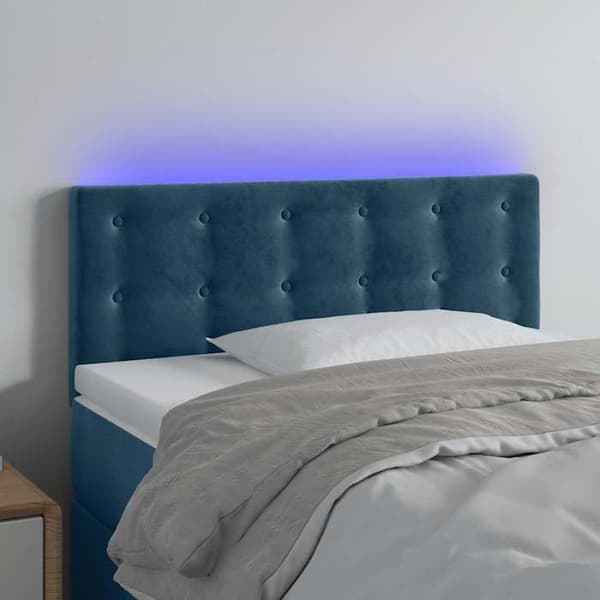 Maison Exclusive - Hovedgærde med LED Blå mørk 90x5x78/88 cm Velour Mörkblå