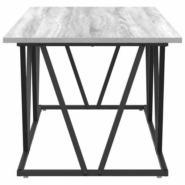Soffbord - EXKLUSIV HEM - 100 x 50 x 40 cm - Grå - Ingenjörsträ - Svart stålram Grå